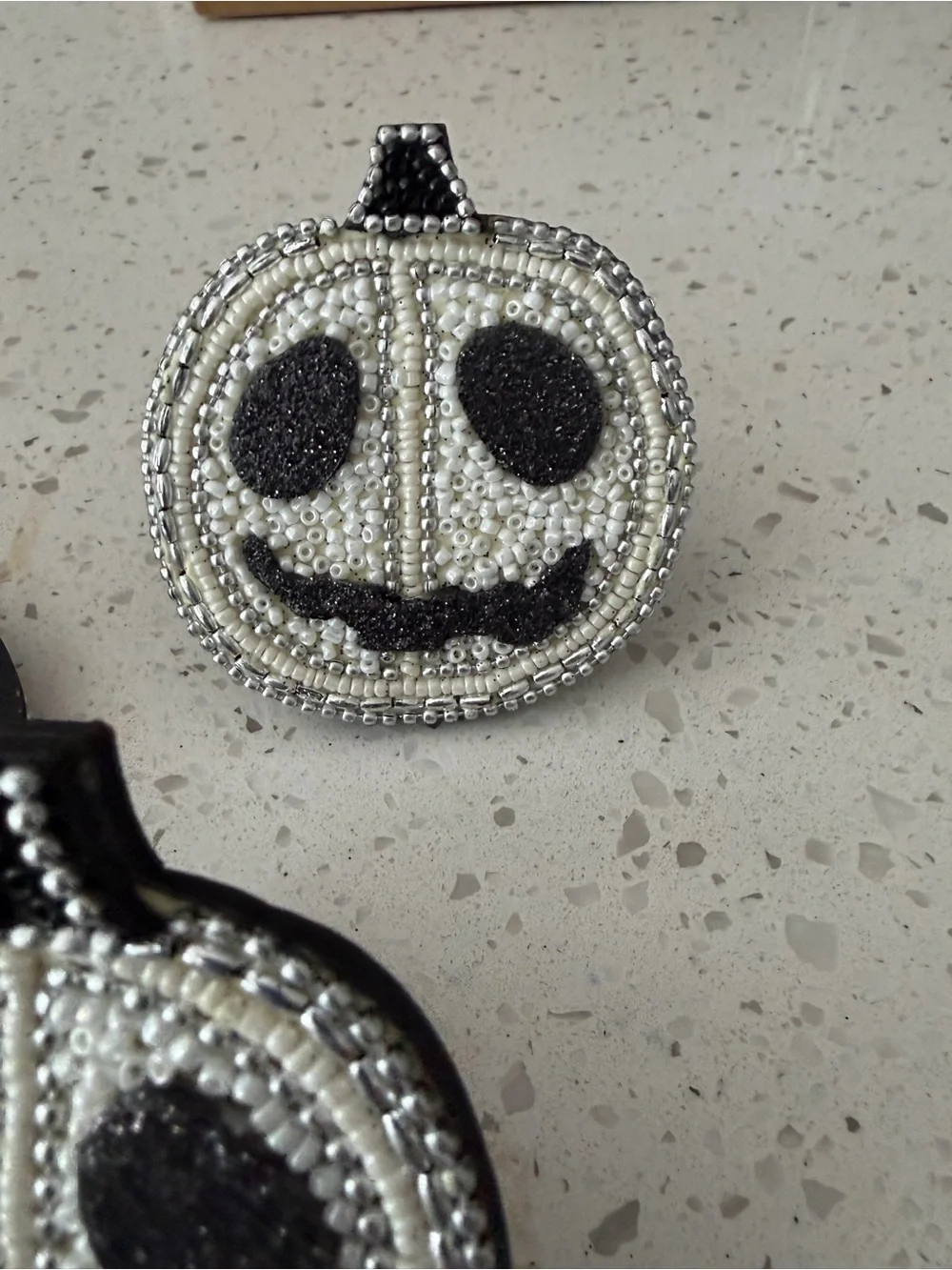 Nicole Miller Fly By Night Pumpkin Face Beaded Napkin Rings Set of 4